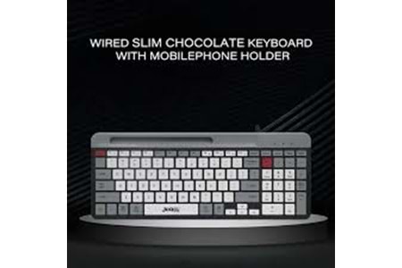 JEDEL USB KABLOLU BEYAZ -GRİ RENKLİ YUMUŞAK TUŞLU HIZLI TEPKİ SESSİZ DÜĞMELİ KLAVYE K37