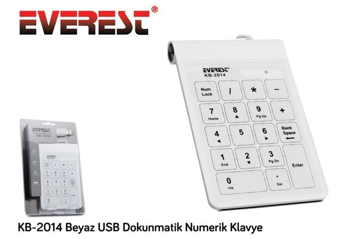 Everest KB-2014 USB Dokunmatik Numerik Standart Klavye ( BEYAZ )