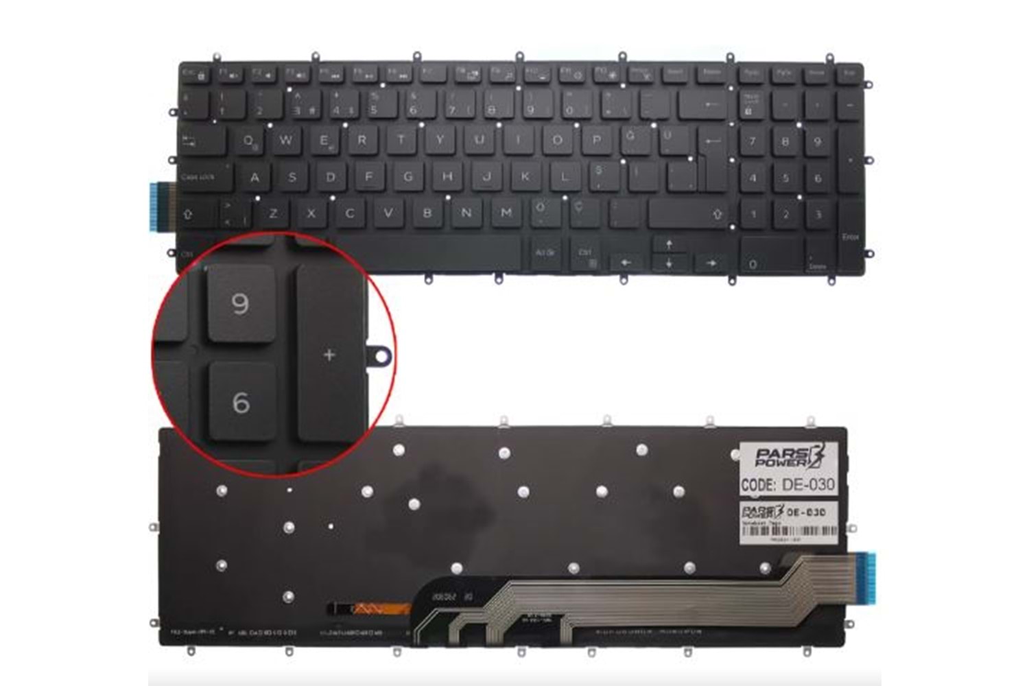 DELL INSPİRON 15-7566 SERİSİ SİYAH ÇERÇEVELİ ve LEDSİZ TÜRKÇE NOTEBOOK KLAVYE
