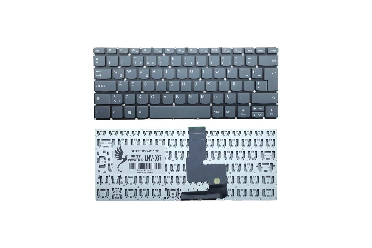 Lenovo Yoga 320-14ISK , 520-14ikb ,S340-14 , V130-14IKB 81HQ Serisi V161320AK1 Füme Türkçe/Q Çerçeveli Notebook Klavye ( DELETE TUŞLU )