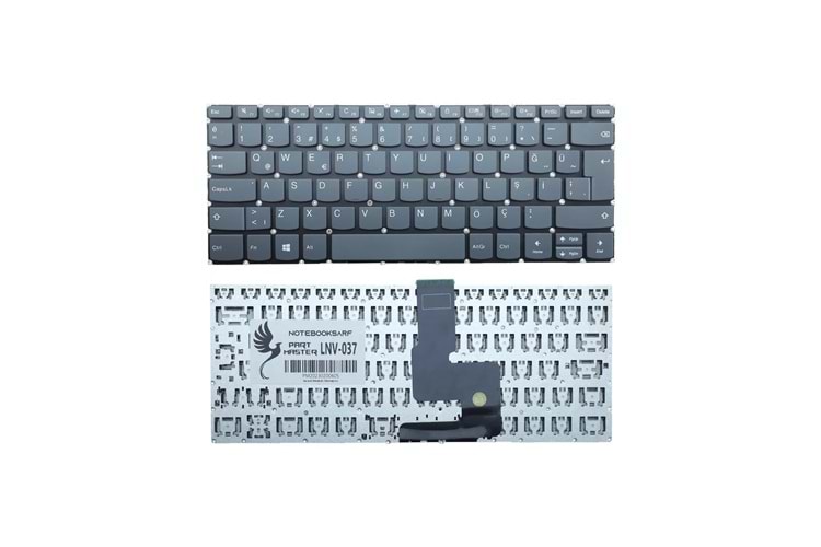 Lenovo Yoga 320-14ISK , 520-14ikb ,S340-14 , V130-14IKB 81HQ Serisi V161320AK1 Füme Türkçe/Q Çerçeveli Notebook Klavye ( DELETE TUŞLU )