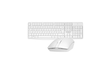 Everest Beyaz Kablosuz Q Multimedia Klavye + Mouse Set KM7500