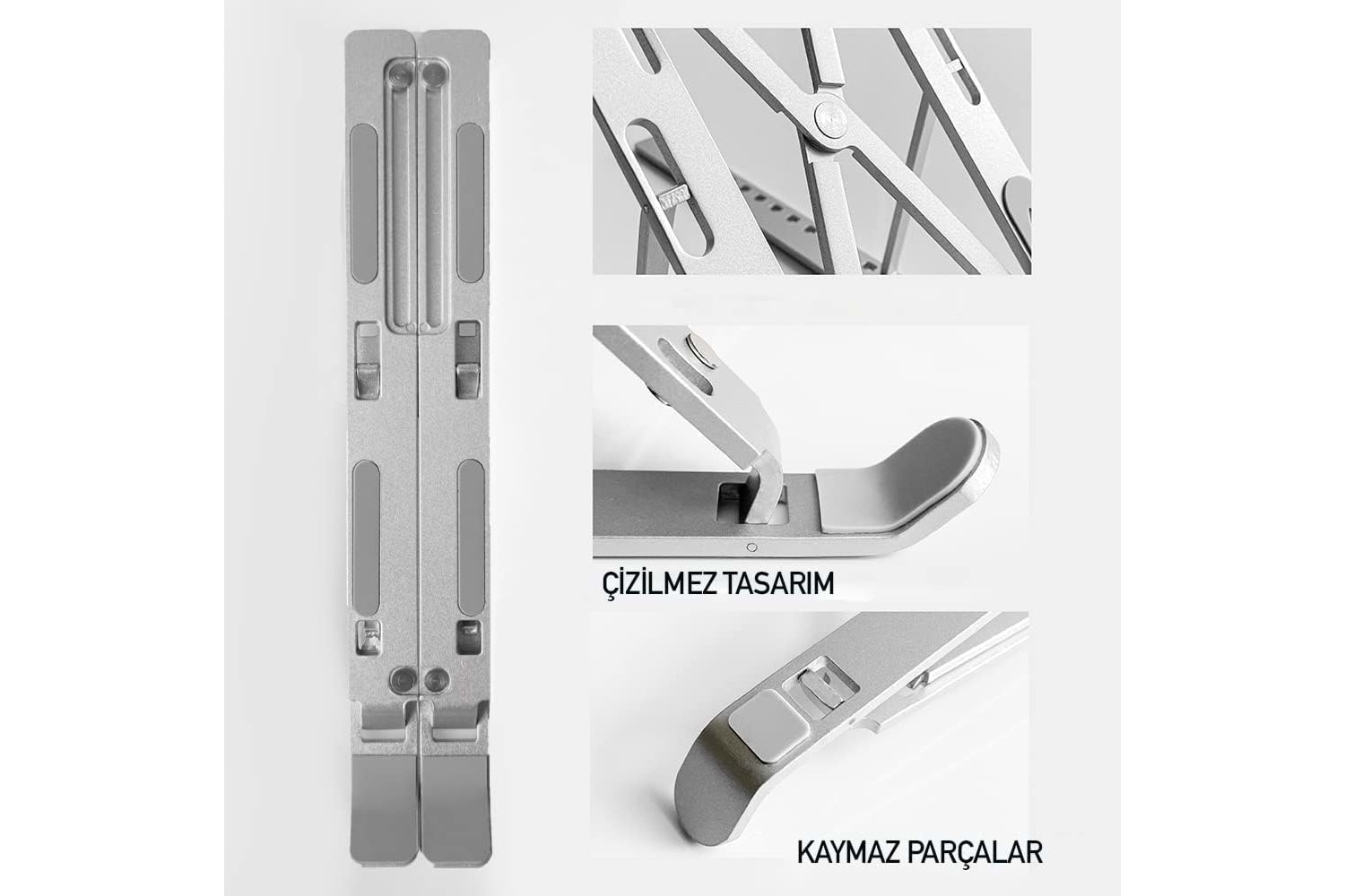 NOTEBOOK STAND AYARLANABİLİR , SİLİKON KAYDIRMAZ TABAN ALÜMİNYUM