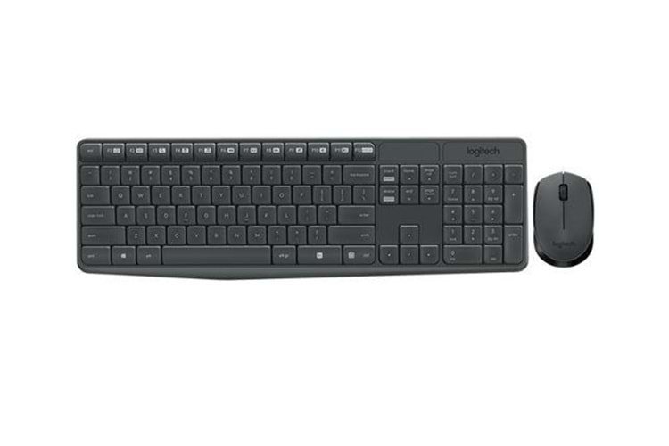 LOGITECH MK235 Q KABLOSUZ KLAVYE MOUSE SET MULTIMEDYA KOYU GRI