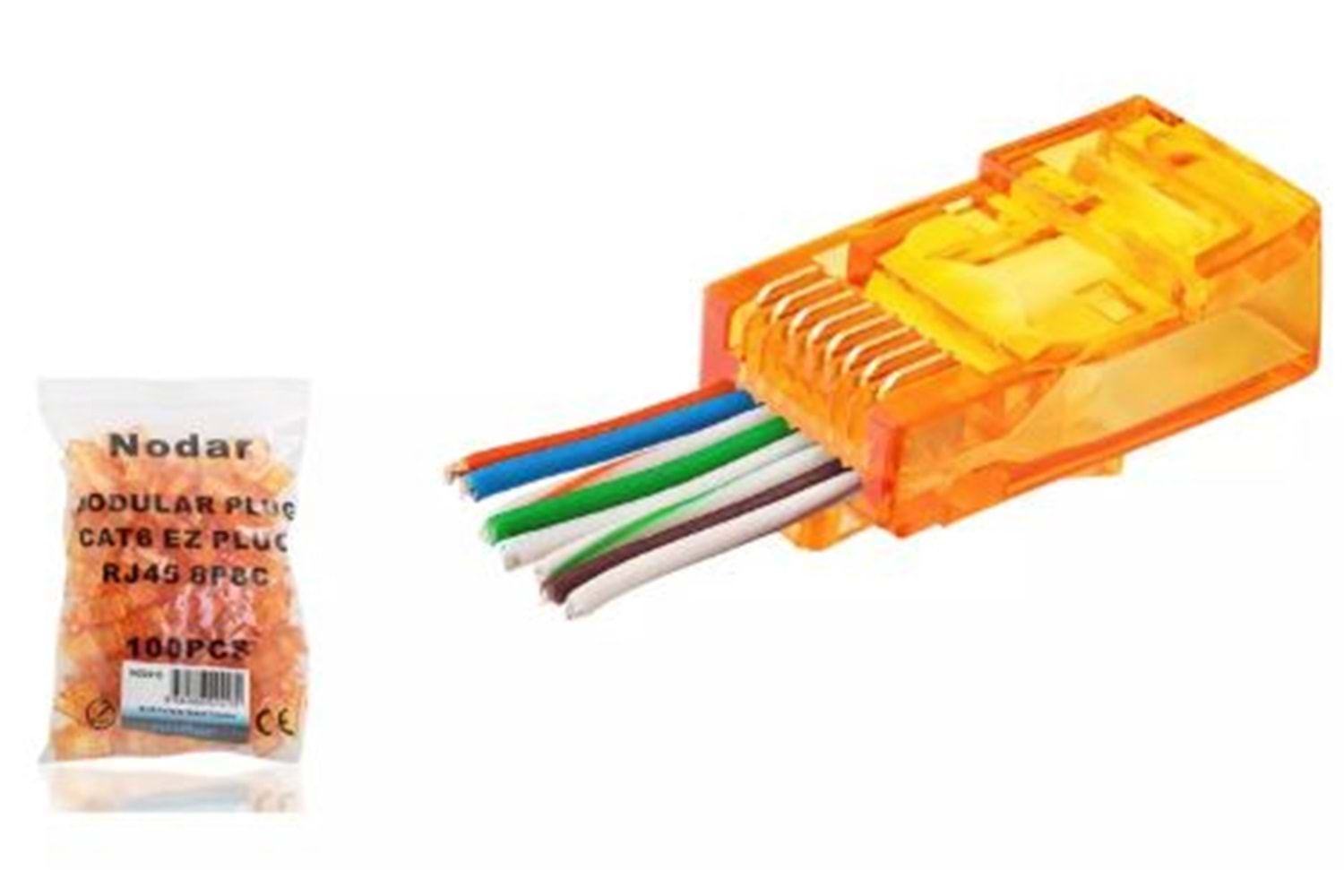 NODAR ND2413 Ezrj45 100Lü Paket YENİ NESİL Turuncu