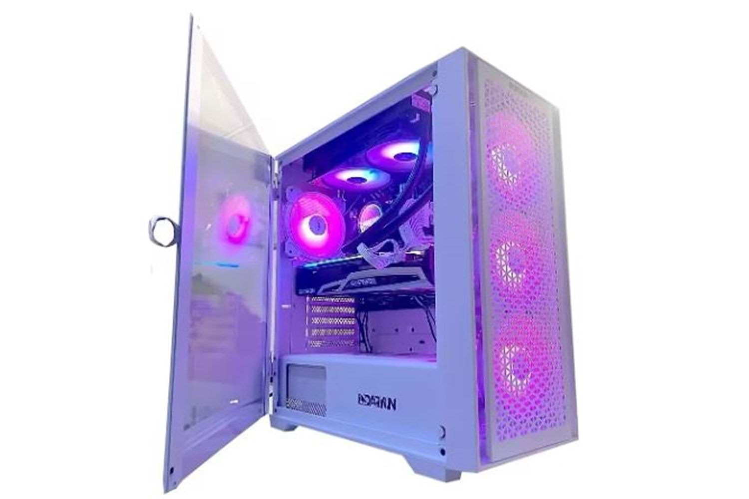 DARYUN NİRSA GAMING PRO 4 x 120 MM WHİTE ARGB FANLI BEYAZ BİLGİSAYAR KASASI
