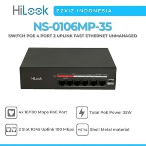 HİLOOK 4 PORT PoE, 35W, +2 PORT