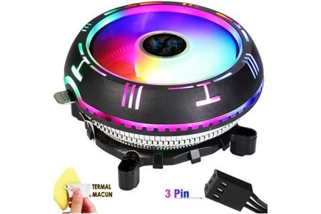 ISLEMCI FAN UNIVERSAL RGB AMD/775/1150/1151/1155/1156 UYUMLU