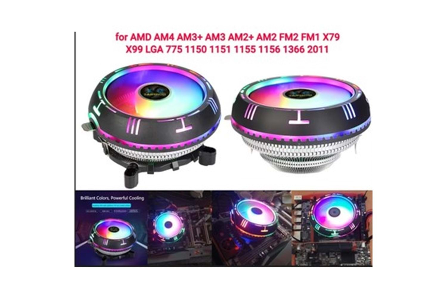 ISLEMCI FAN UNIVERSAL RGB AMD/775/1150/1151/1155/1156 UYUMLU