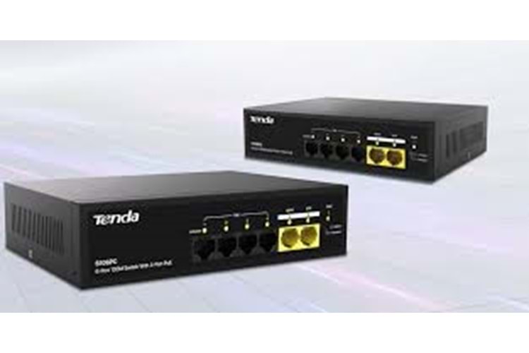 Tenda 6 Port 4 Port Poe+ 10/100 Mbps + 2 Port