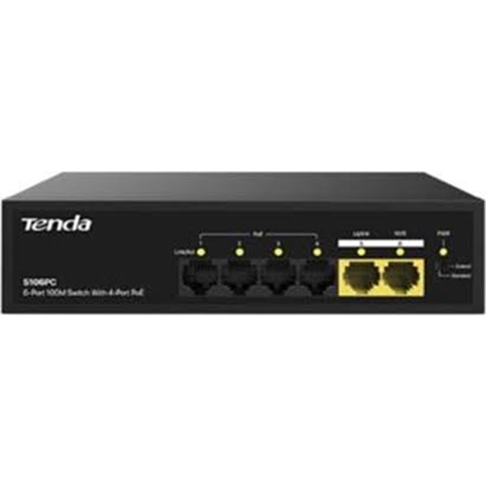 Tenda 6 Port 4 Port Poe+ 10/100 Mbps + 2 Port