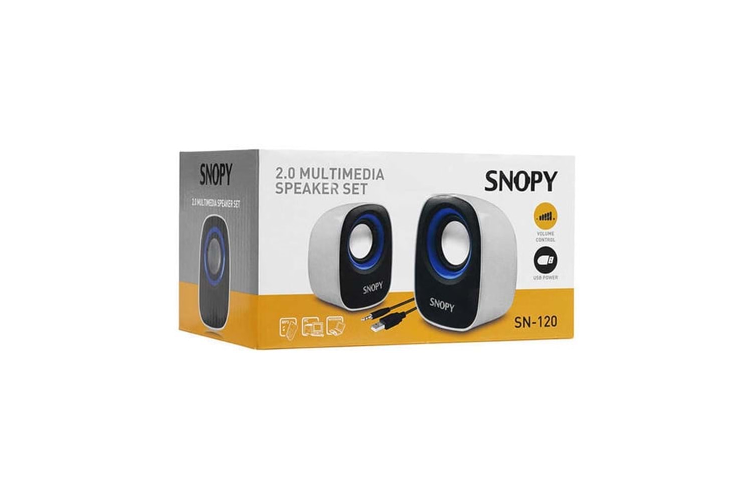 SNOPY 2.0 Multimedia USB BEYAZ-MAVİ HOPARLÖR SN-120