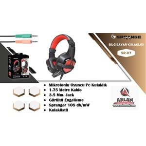 GAMİNG KULAKLIK AUX+MİC. GİRİŞLİ SR-X7