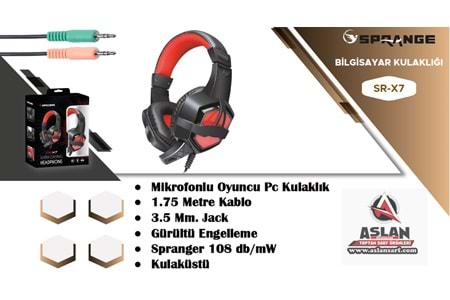 GAMİNG KULAKLIK AUX+MİC. GİRİŞLİ SR-X7