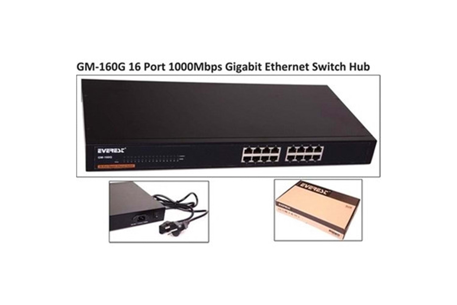 16 PORT SWITCH GIGABIT ETHERNET 1000MB/S GM-160G EVERESE
