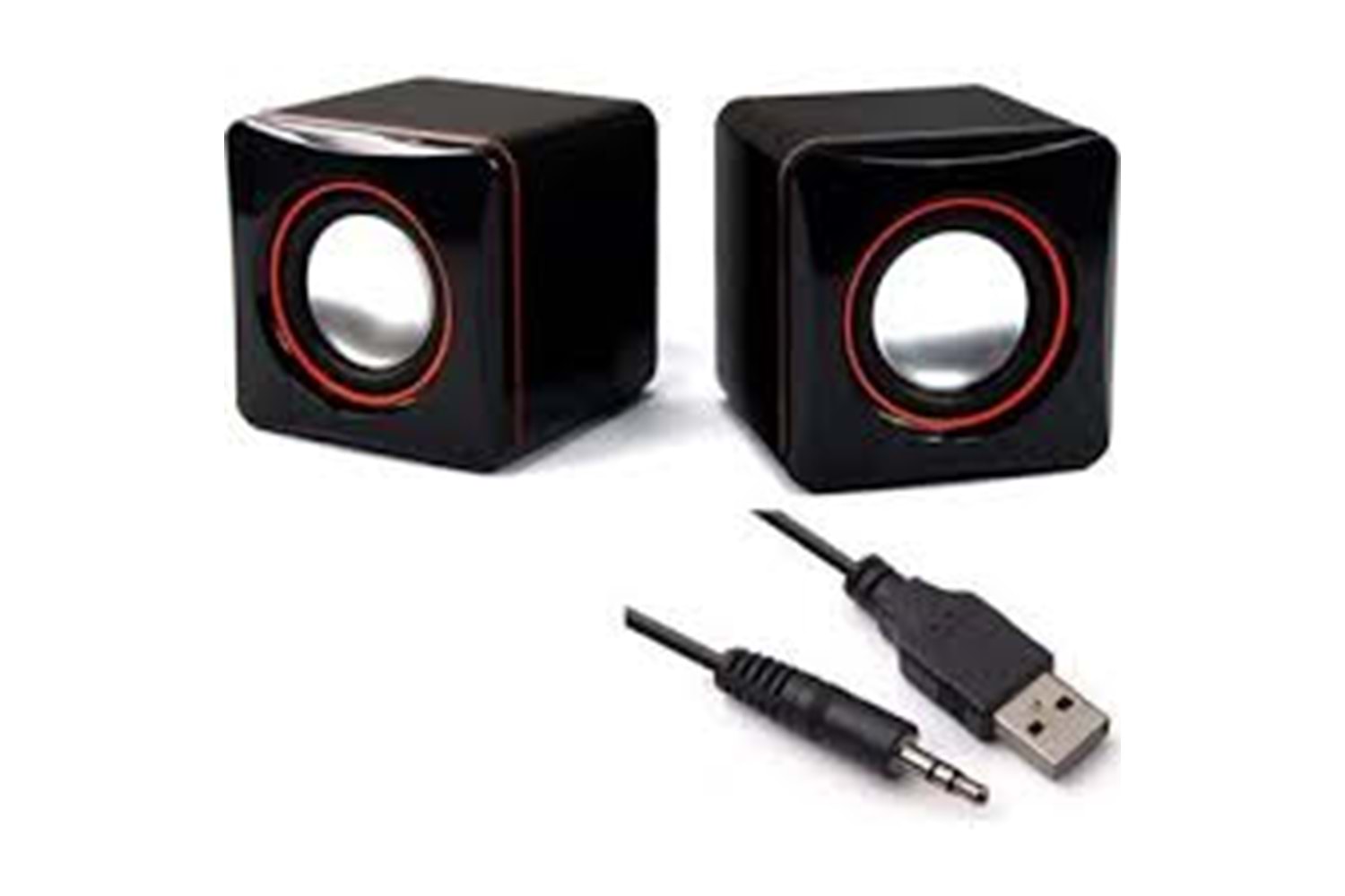 1+1 Siyah Mini Pc, Notebook Hoparlör D17 usb