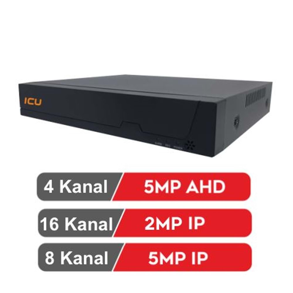 IC HD 5MN4-1XM D 4 KANAL DVR KAYIT CİHAZI (4 KANAL AHD 5MN - 1 HDD BAĞLANABİLİR, - AHD,TVI,CVI,CVBS, -- XMEYE 12V 3A ADAPTÖR İLE CALIŞIR)