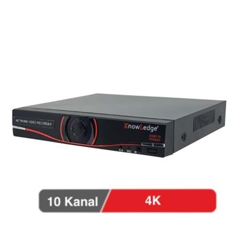 IC KL IVR4K10-1 SC 10 KANAL NVR 4K/5MP KAMERA DESTEĞİ - 1 HDD DESTEKLER - SMART KODEK - 1*RJ45 NETWORK GİRİŞİ - 1*VGA / 1*HDMI - DC 12V - KNOWLEDGE İZLETİCİ V3 APP