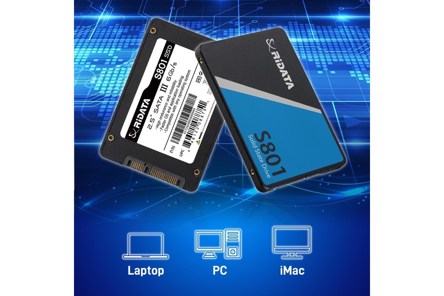 RİDATA 128GB SATA III (6Gb/s) S801 OKUMA YAZMA 520/450