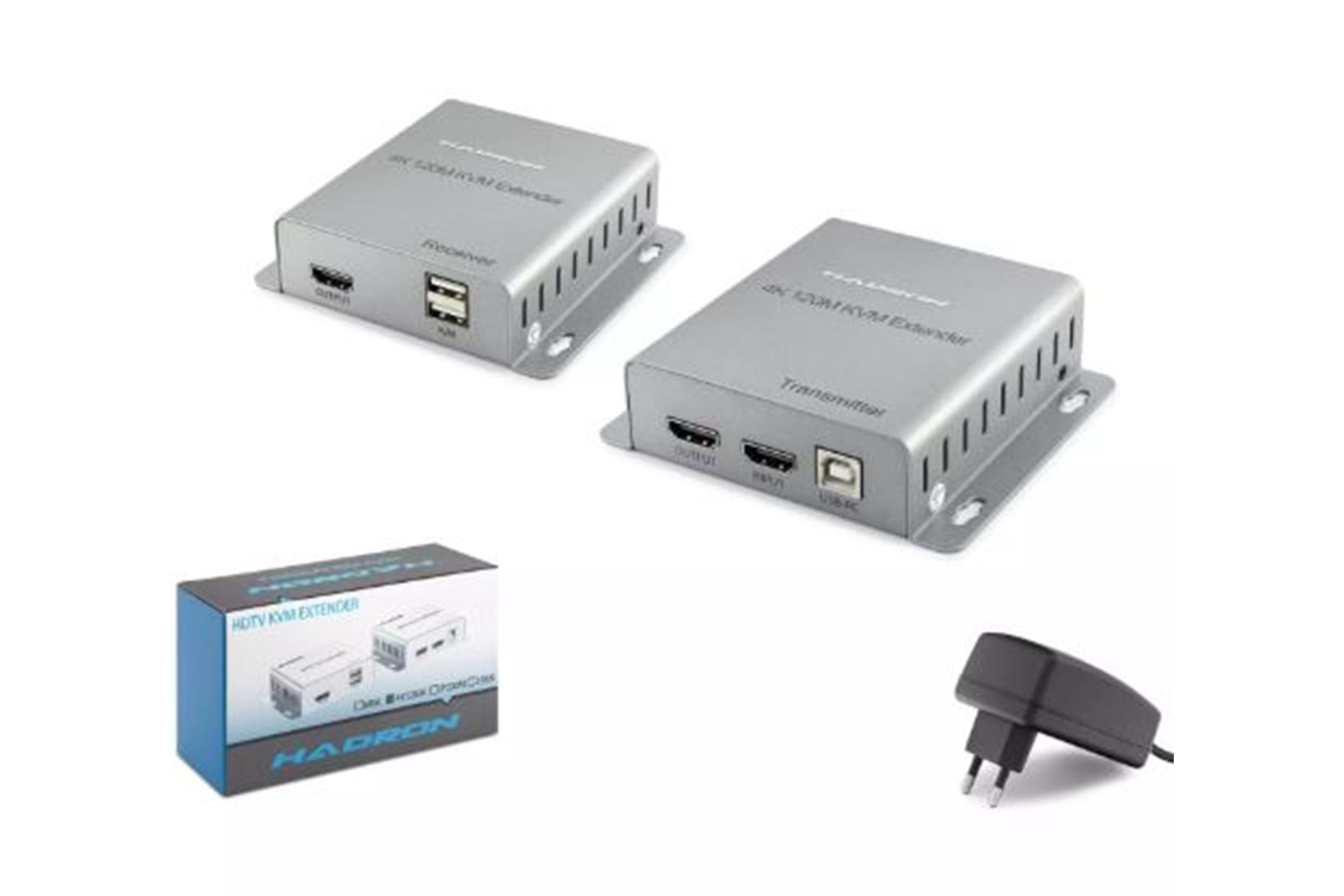 HDMI KVM EXTENDER 4K LOOP OUT 120MT SİLVER HDX1363