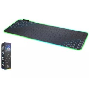 30X80 CM IŞIKLI RGB GAMİNG KARIŞIK RENKLİ PETEK DESENLİ KIRMIZI-MAVİ MOUSE PAD