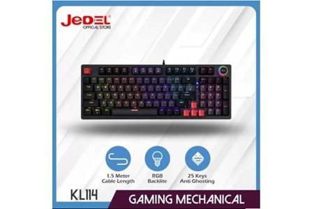 JEDEL KL114 RGB BLUE SWITCH MEKANİK KABLOLU KLAVYE