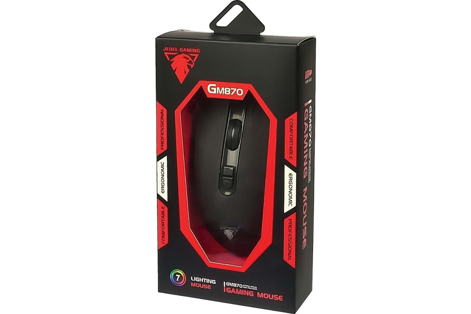 JEDEL GM870 RGB ISIKLI 3200 DPI 7D MAKRO USB KABLOLU 7 RENKLİ LED OYUNCU MOUSE