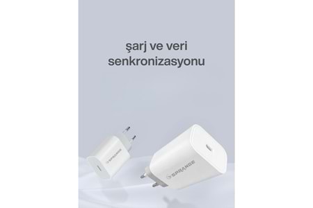SPRANGE PT-45S 45W Type-C Iphone 15/16/17 Uyumlu Hızlı Şarj Adaptörü PT45S