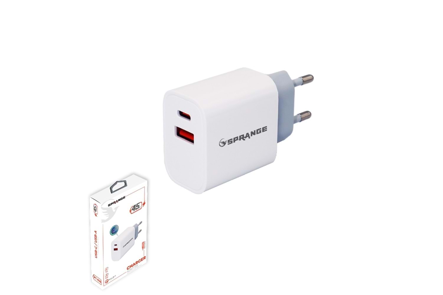 SPRANGE PT-X45 45W USB-A / USB-C Şarj Başlık