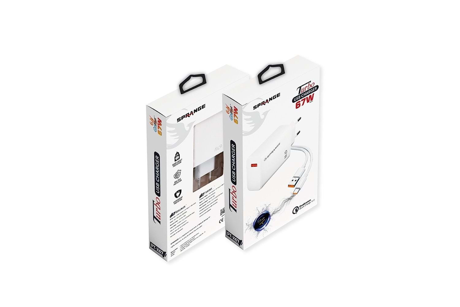 SPRANGE PT-X67 67W Turbo USB Şarj USB-C Data & Şarj Kablo