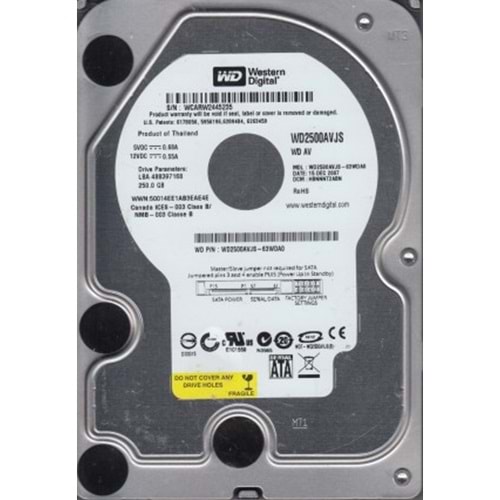WESTERN DIGITAL 250GB WD2500AVJS SATA3 7200 RPM 3.5