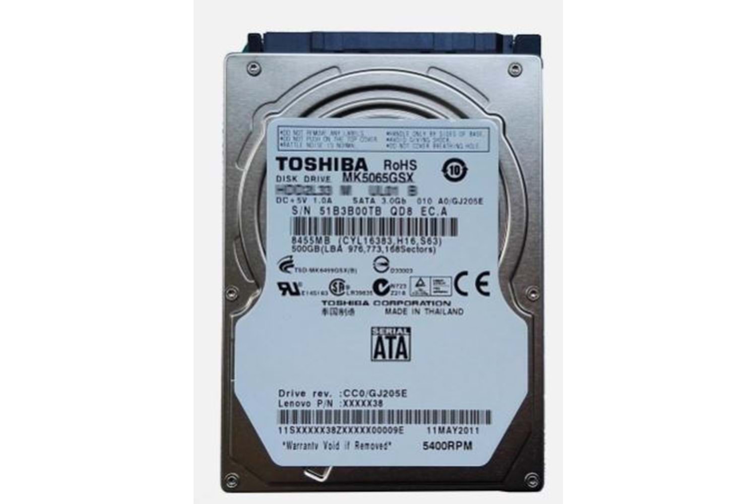 TOSHIBA MK5065GSX 500GB 5400RPM SATA 2.5