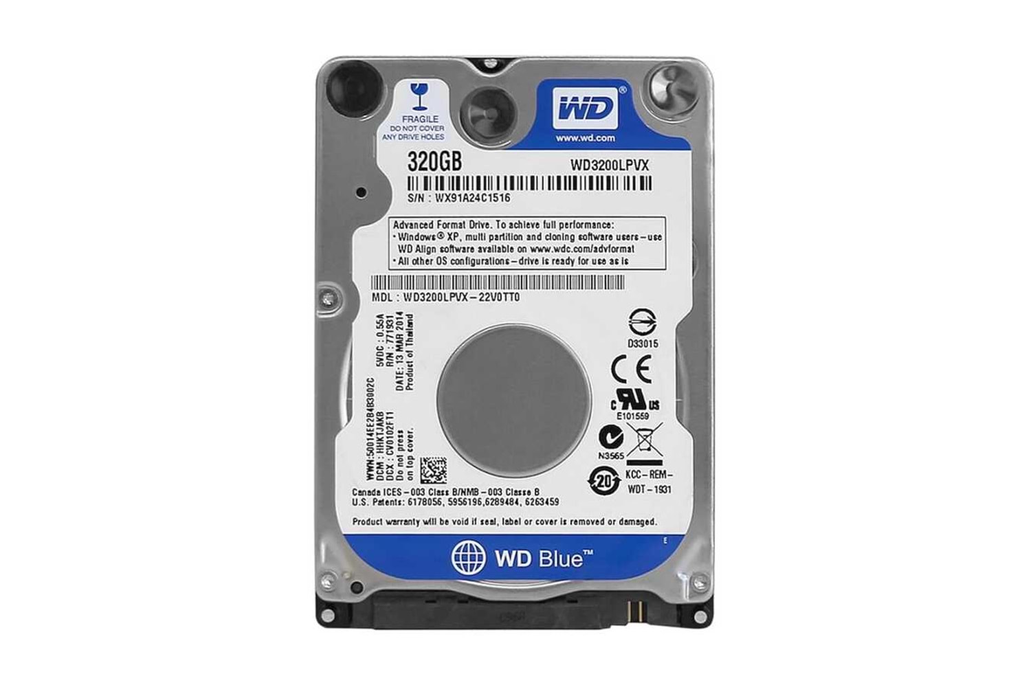 WESTERN DIGITAL 320GB WD3200LPVX SATA 5400 RPM 2.5