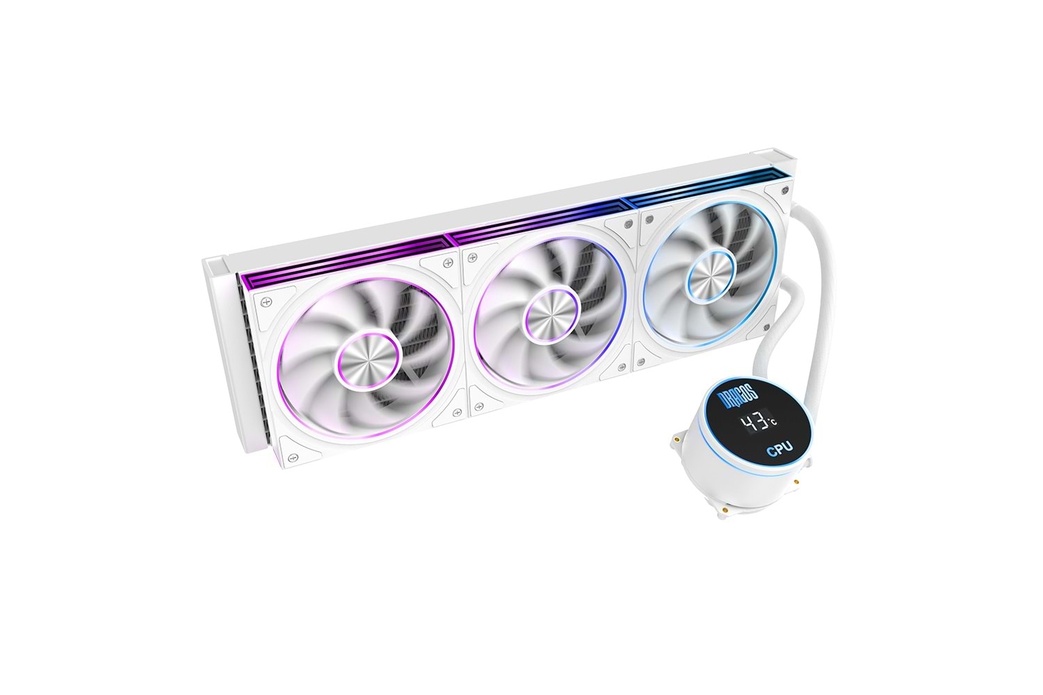 Dragos FrostBite V2 Dijital Isı Göstergeli ARGB 360mm BEYAZ İşlemci Sıvı Soğutucu