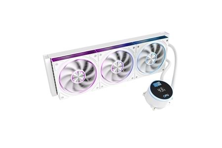 Dragos FrostBite V2 Dijital Isı Göstergeli ARGB 360mm BEYAZ İşlemci Sıvı Soğutucu