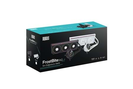 Dragos FrostBite V2 Dijital Isı Göstergeli ARGB 360mm BEYAZ İşlemci Sıvı Soğutucu