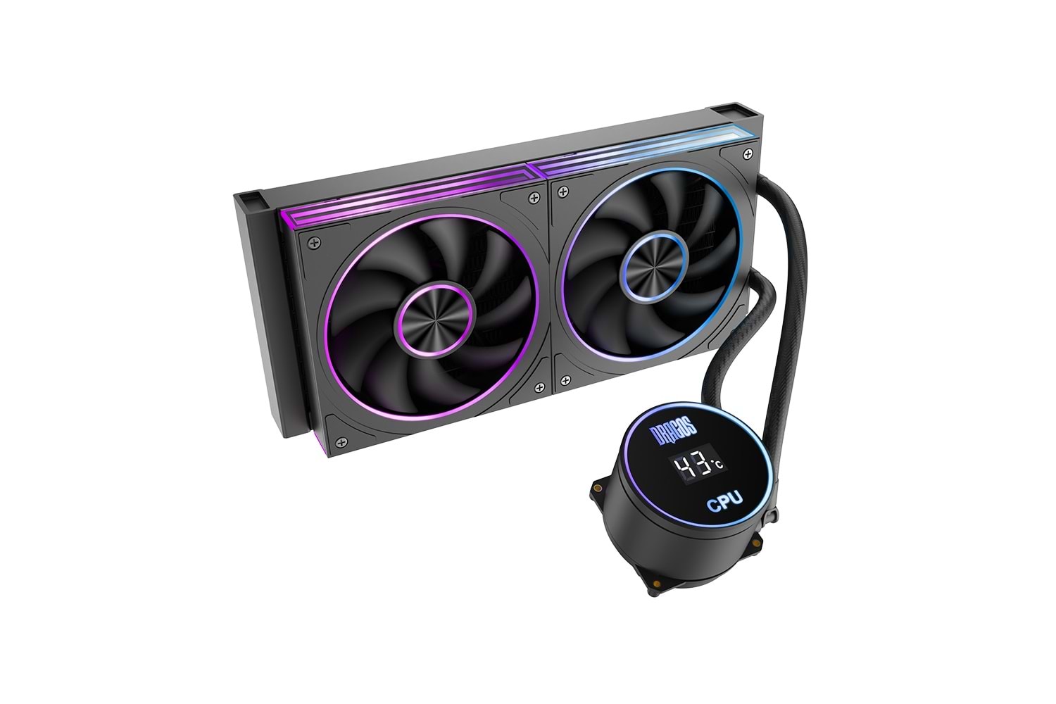 Dragos FrostBiteV2 240 SİYAH Intel&AMD 240MM Isı Göstergeli ARGB Sıvı Soğutucu