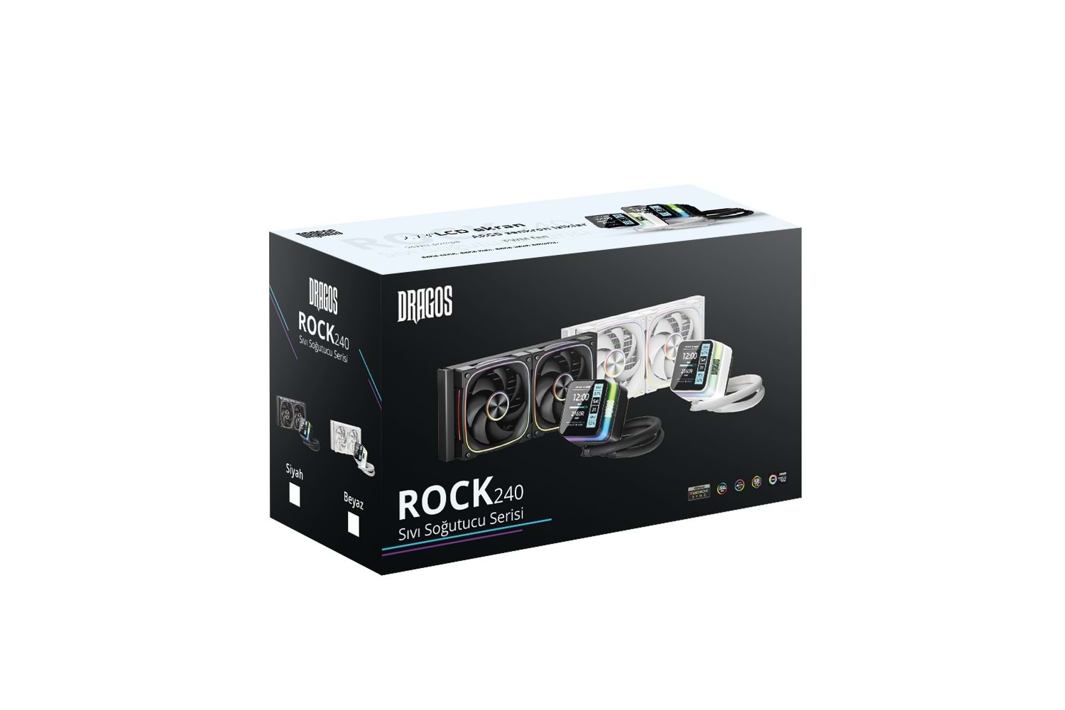 Dragos Rock 240 SİYAH Intel&AMD 240MM Led Ekranlı ARGB Sıvı Soğutucu