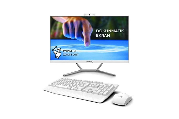 TURBOX İ5 12450H 16GB DDR4 RAM 512GB SSD FULL HD BT 23.8 DOKUNMATİK ALL IN ONE BİLGİSAYAR (BEYAZ)