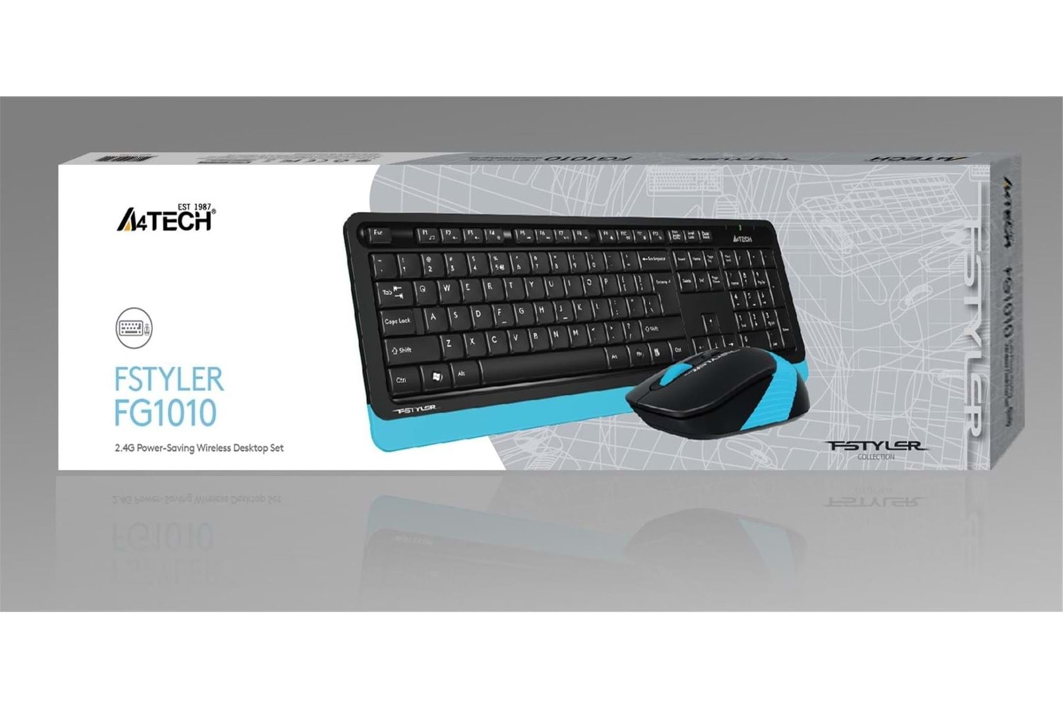 A4 TECH FG1010 Q MAVİ 2.4GHZ KABLOSUZ USB MULTIMEDIA KLAVYE+MOUSE SET