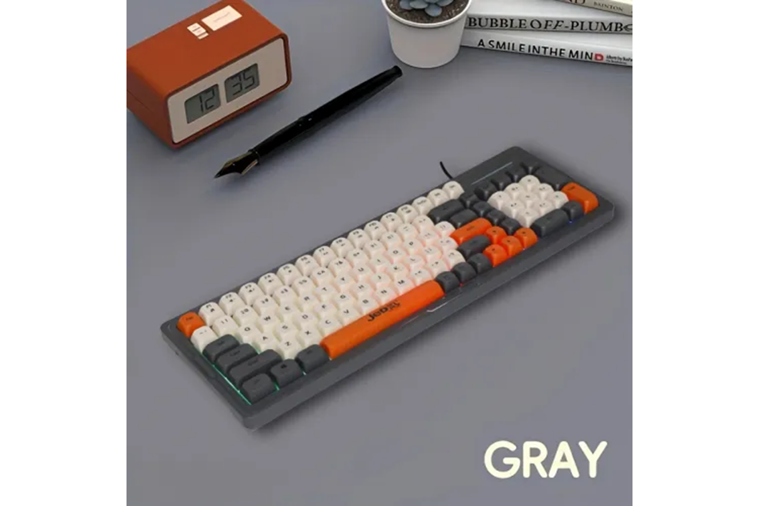 JEDEL K30P SİYAH BEYAZ USB IŞIKLI GAMİNG KABLOLU KLAVYE