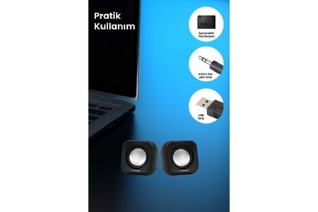 SPRANGE MİNİ 5V USB SİYAH HOPARLÖR SR-PN99