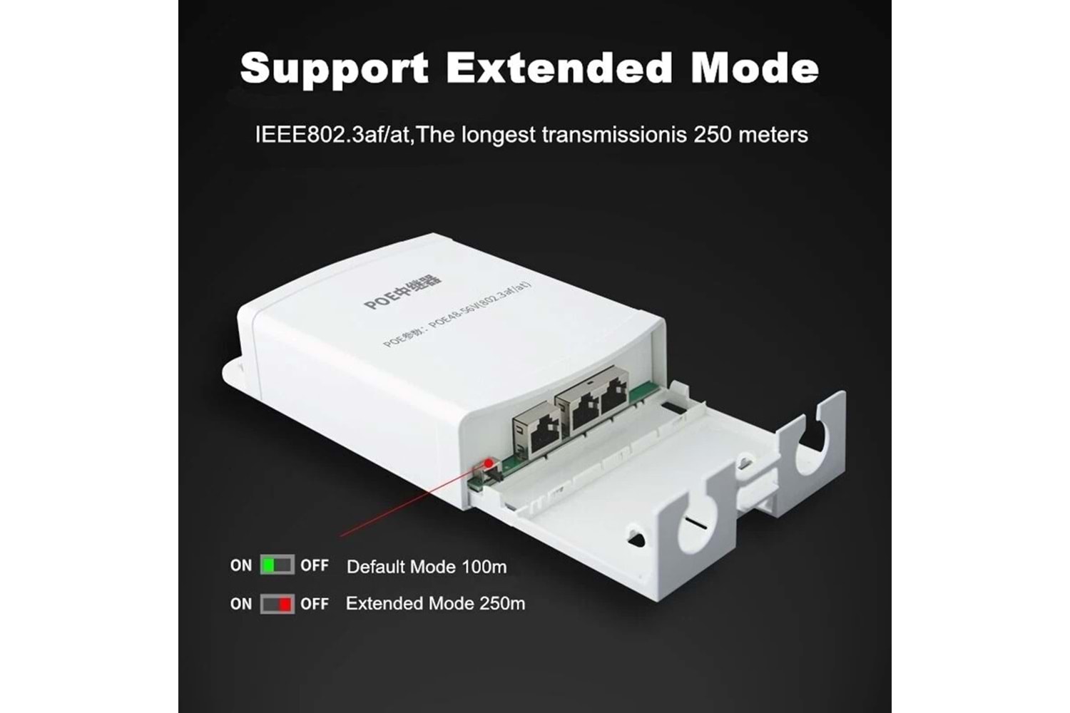 GABBLE POE EXTENDER 250M ( 1 Giriş 2 Çıkış )
