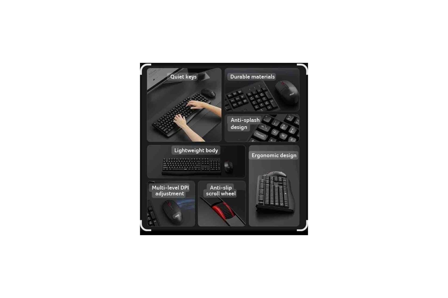 ACER OCC309 BK Kablosuz Klavye+ Mouse set