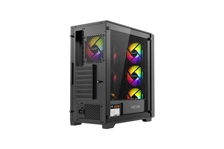 FAZEON 650W 80+ 4X120MM RGB FANLI SİYAH GAMİNG BİLGİSAYAR KASASI-F12