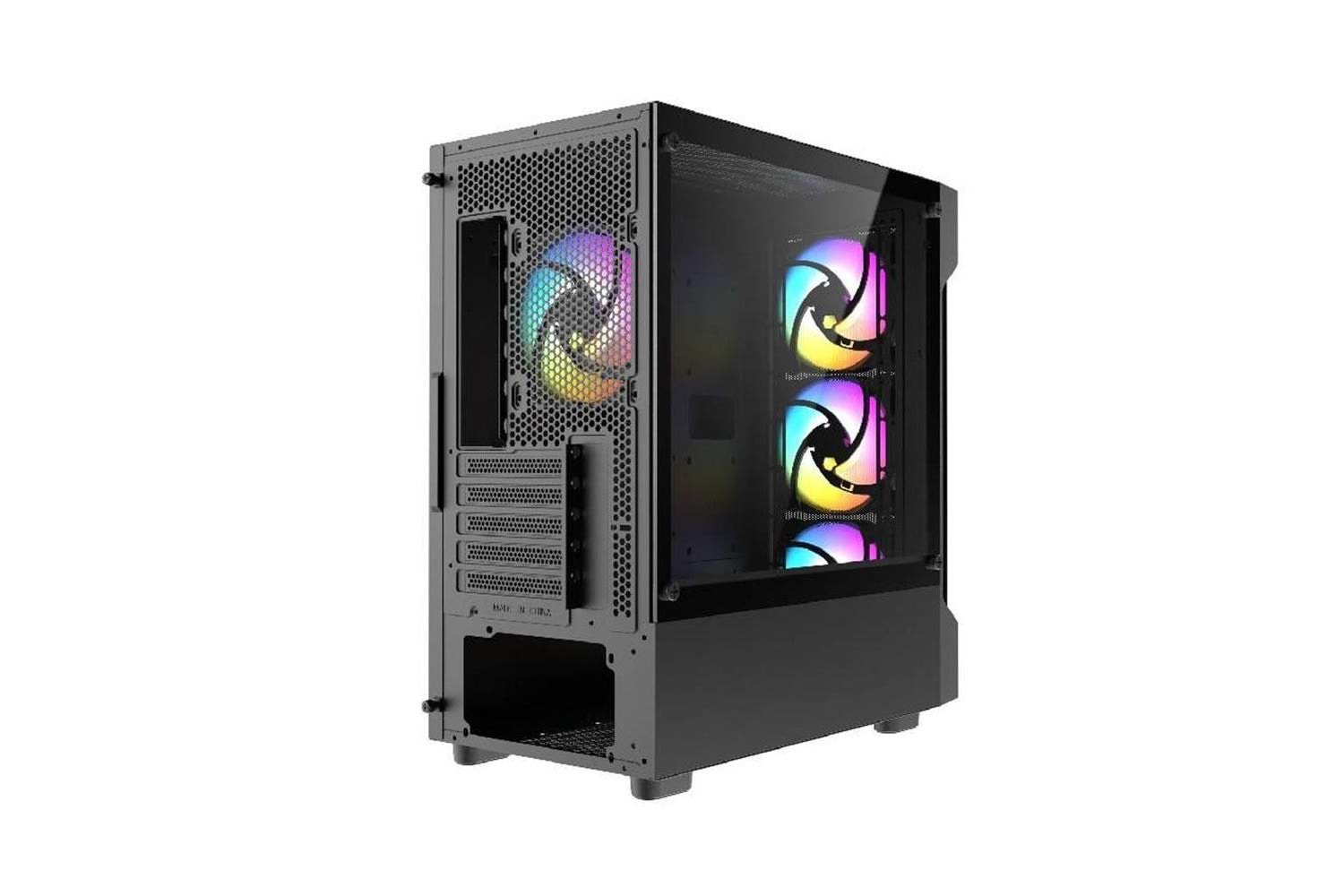 FAZEON 650W 80+ 4X120MM RGB FANLI SİYAH GAMİNG BİLGİSAYAR KASASI-F12