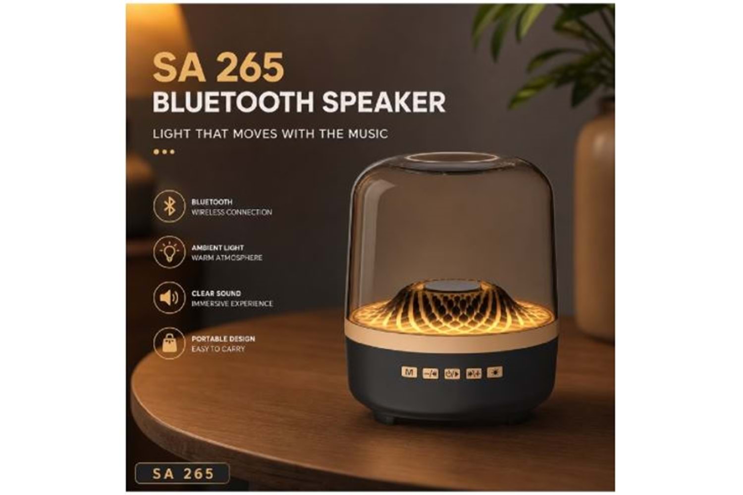 JEDEL SA-265 RGB AMBİYANS IŞIKLI BLUETOOTH HOPARLÖR–Hİ-Fİ STEREO SES