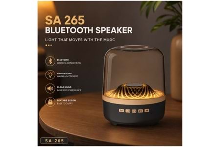 JEDEL SA-265 RGB AMBİYANS IŞIKLI BLUETOOTH HOPARLÖR–Hİ-Fİ STEREO SES