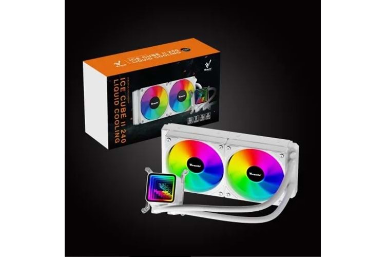 VERSATILE ICE CUBE II 240MM LIQUID COOLING LGA1700/115X/1200/1366/AM5-4-3-2 UYUMLU SIVI SOĞUTMA ( BEYAZ)
