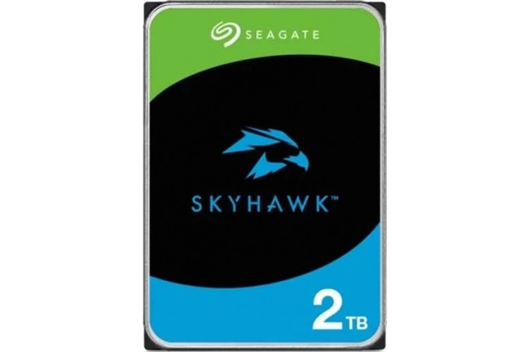 SEAGATE 2TB 3.5'' SKYHAWK SATA 5900RPM 256MB 7/24 GUVENLIK ST2000VX017 (3 YIL RESMI DIST GARANTILI)